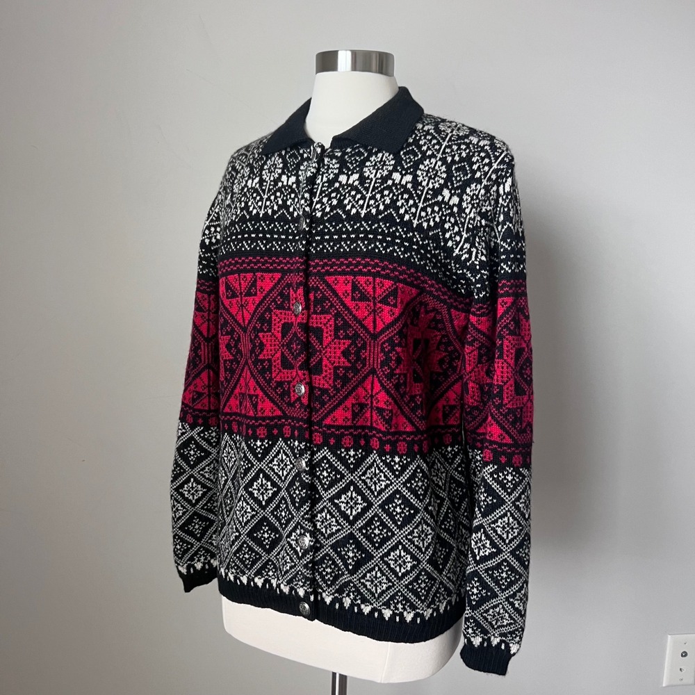 Vintage Pendleton Originals Womens 100% Wool‎ Cardigan Sweater Fair Isle Large - Picture 4 of 12